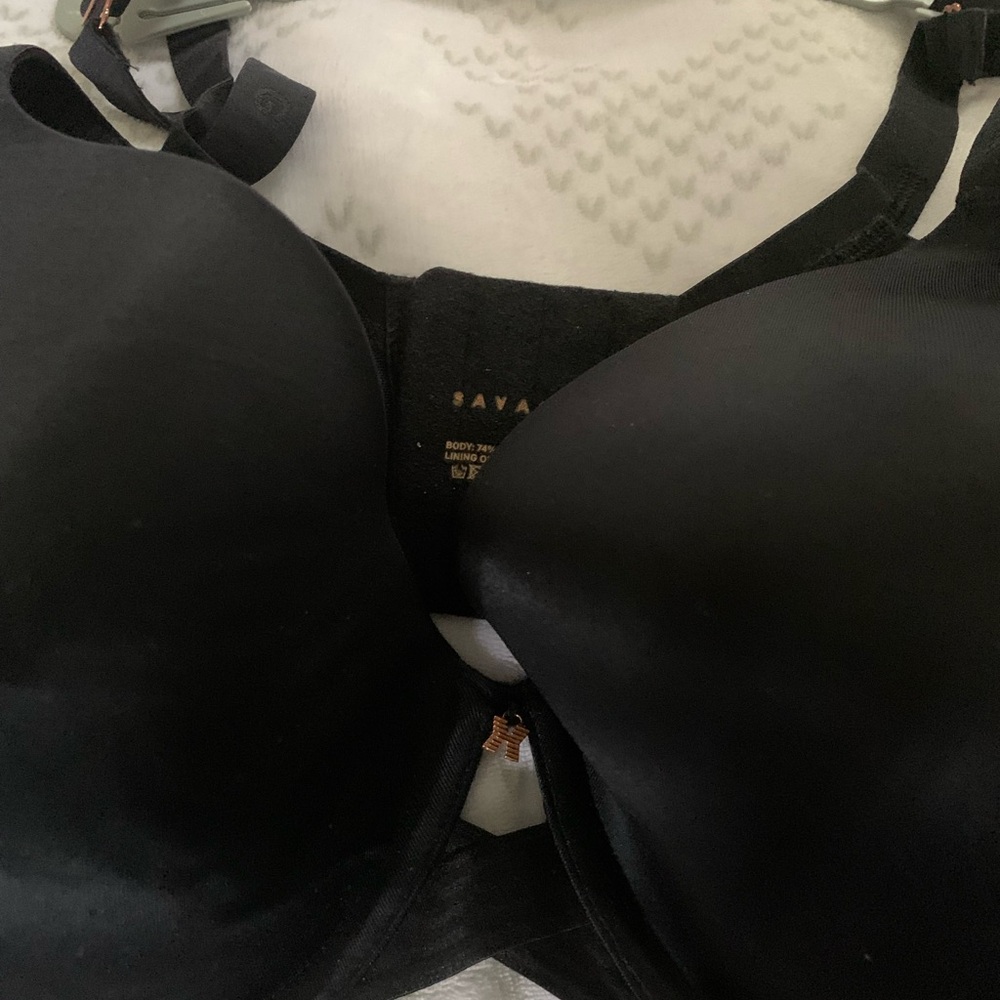 Savage X Fenty Black Satin Bra with Molded Cups